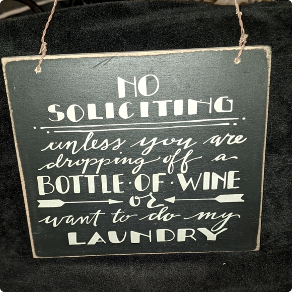 5/25 No soliciting sign funny wall door hanging wooden sign funny house decor. - Picture 1 of 5